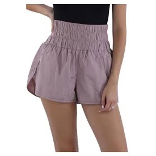 Free People Movement The Way Home Shorts Mauve Light Pink High Waist Smocked Xs